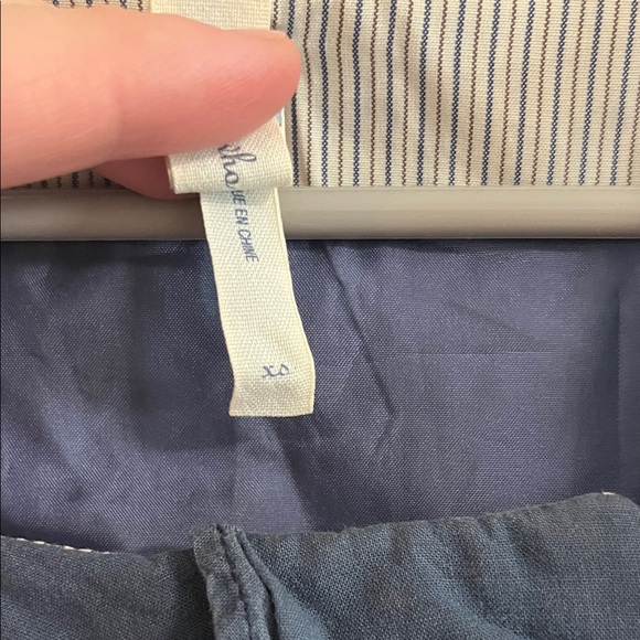 Maeve Dark Blue Ruffle Midi Dress - Picture 3 of 6